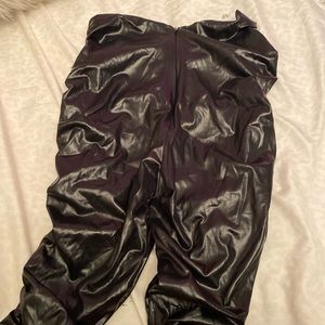 Pleather Stacked Pants